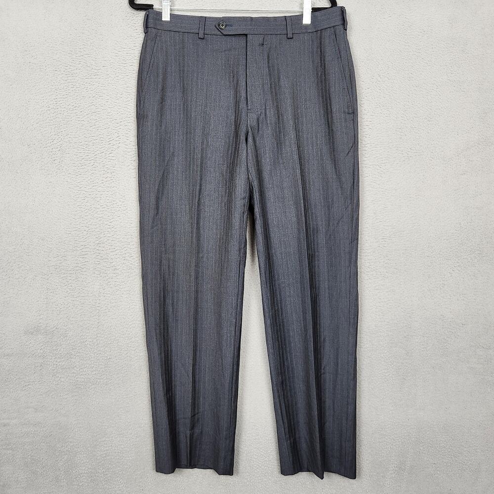 Brooks Brothers Pants Mens 34x29 Blue Wool Pinstripe Dress Slacks Lined Classic